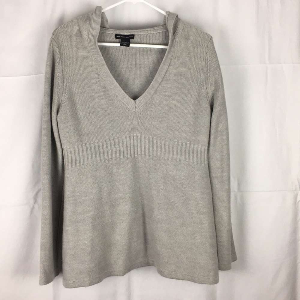 New York & Company hooded grey sweater